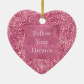 ピンクガーリーグリッタースパルクルグリッツ セラミックオーナメント (正面)