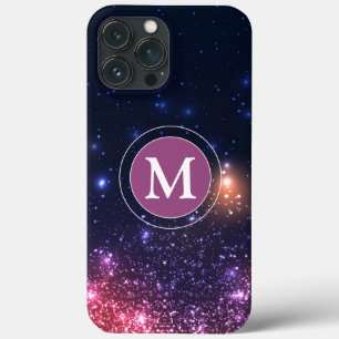 ピンクガーリーグリッタースパークリモノグラム iPhone 13 PRO MAXケース