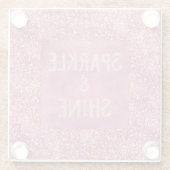 ピンクガーリーグリッタースパークル ガラスコースター (裏面)