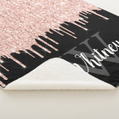 ピンクガーリーグリッタードリップグレーモノグラム シェルパブランケット (3/4)