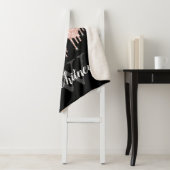 ピンクガーリーグリッタードリップグレーモノグラム シェルパブランケット (インサイチュ)