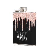 ピンクガーリーグリッタードリップグレーモノグラム フラスク (左)