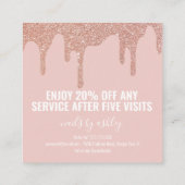 ピンクガーリーグリッタードリップビジネスロイヤリティカード ロイヤリティカード (裏面)