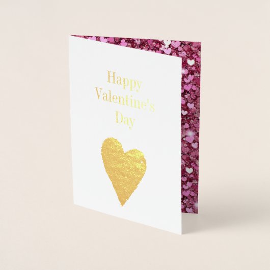 ピンクガーリーグリッターハートハグ 箔カード (正面)