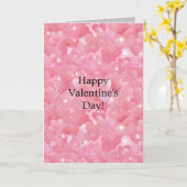 ピンクガーリーグリッターハート カード (黄色い花)