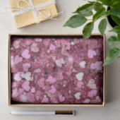 ピンクガーリーグリッターハート 薄葉紙 (ギフト)