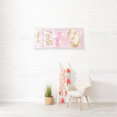 ピンクガーリーグリッターバルーン16誕生日 横断幕 (インサイチュ)