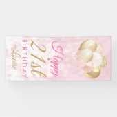 ピンクガーリーグリッターバルーン21歳 横断幕 (横)