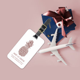 ピンクガーリーグリッターパイナップルバチェロレッテ ラゲッジタグ