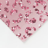 ピンクガーリーグリッターヒョウグラデーション フリースブランケット (角)