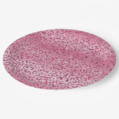 ピンクガーリーグリッターヒョウグラデーション ペーパープレート (アングル)