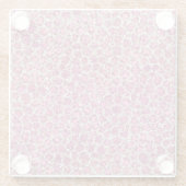 ピンクガーリーグリッターヒョウ印刷 ガラスコースター (裏面)