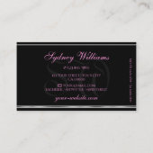 ピンクガーリーグリッターブラック銀モノグラ縁どム 名刺 (裏面)