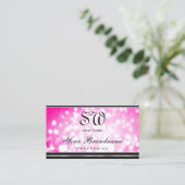 ピンクガーリーグリッターブラック銀モノグラ縁どム 名刺 (スタンド正面)