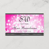 ピンクガーリーグリッターブラック銀モノグラ縁どム 名刺 (正面)