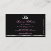 ピンクガーリーグリッターブラック銀縁どとロゴ 名刺 (裏面)