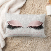 ピンクガーリーグリッターメイクアップラッシュアイプリンセスグレー ランバークッション (ブランケット)