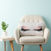 ピンクガーリーグリッターメイクアップラッシュアイプリンセスグレー ランバークッション (椅子)