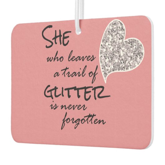 ピンクガーリーグリッター引用文 カーエアーフレッシュナー (左)