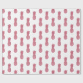 ピンクガーリーグリッター熱帯パイナップル ラッピングペーパー (フラット)