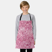 ピンクガーリーグリッター紙吹雪 エプロン (着用した状態)