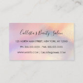 ピンクガーリーグリッター虹色グラデーション ロイヤリティカード (裏面)