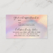 ピンクガーリーグリッター虹色グラデーション 予約カード (裏面)