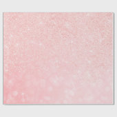 ピンクガーリーグリッター高級デザイン ラッピングペーパー (フラット)