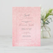 ピンクガーリーグリッター高級デザイン 招待状 (スタンド正面)