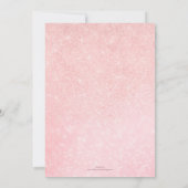 ピンクガーリーグリッター高級デザイン 招待状 (裏面)