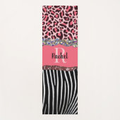 ピンクガーリーグリッツグラムきらきら光るグリッターかわいらしユニーク ヨガマット (正面)