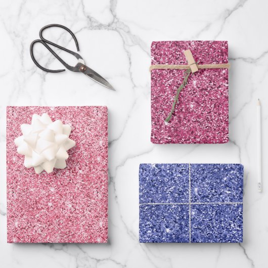 ピンクガーリーグリッツグリッター ラッピングペーパーシート (正面)