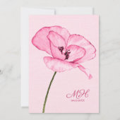 ピンクガーリーグリーンウォーター色フローラクイセアニラ 招待状 (裏面)