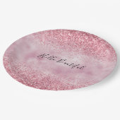 ピンクガーリーグームグリッタースパークル ペーパープレート (アングル)