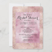 ピンクガーリーグーム金ゴールドヒョウ印刷ブライダルシャワー 招待状 (正面)