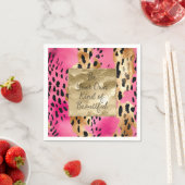 ピンクガーリーグーム金ゴールドヒョウ印刷抽象芸術 スタンダードカクテルナプキン (インサイチュ)