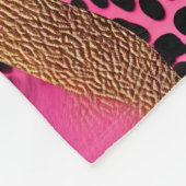 ピンクガーリーグーム金ゴールドヒョウ印刷 フリースブランケット (角)