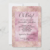 ピンクガーリーグーム金ゴールドヒョウ印刷 招待状 (正面)