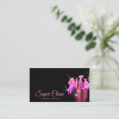 ピンクガーリーコマーシャルハウスクリーニング 名刺 (スタンド正面)