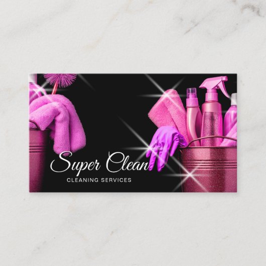 ピンクガーリーコマーシャルハウスクリーニング 名刺 (正面)