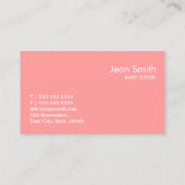 ピンクガーリーシェブロンベビーシッター名刺 名刺 (裏面)