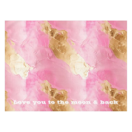 ピンクガーリーシックGlam金ゴールド テーブルクロス (正面(横))