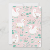 ピンクガーリースのエレガント白鳥の子供たちの招待 招待状 (裏面)