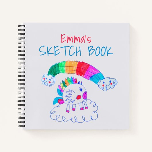 ピンクガーリースケッチスケッチブック ノートブック (正面)