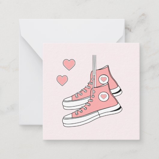 ピンクガーリースニーカー ノートカード (正面)