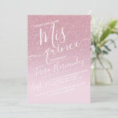 ピンクガーリースパークフェイクリーグリッターキンセグラデーションーニェラ 招待状 (スタンド正面)