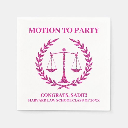 ピンクガーリースパークル法科卒業会 スタンダードカクテルナプキン (正面)