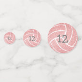 ピンクガーリースポーツ誕生日パーティバレーボール コンフェッティ (裏面)