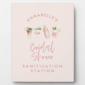 ピンクガーリースモダントブライダルシャワーサニタイザ フォトプラーク (正面)