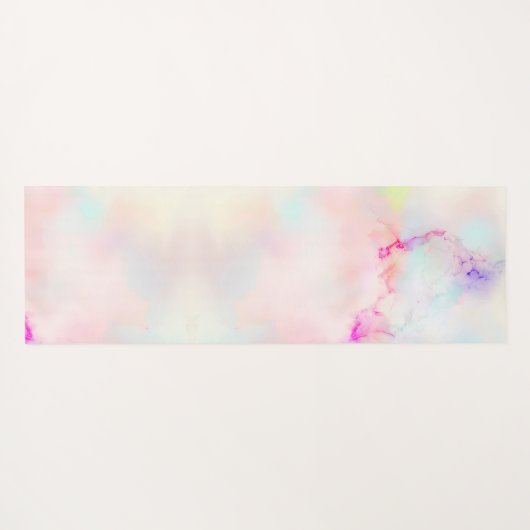 ピンクガーリーソフトパステル勾配アルコールインクカスタム ヨガマット (裏面(横))